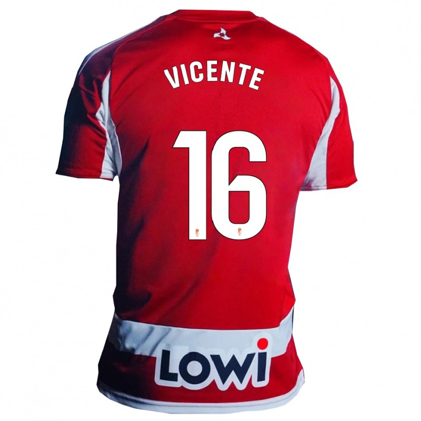 Danxen Niño Camiseta Nerea Vicente #16 Rojo Blanco 1ª Equipación 2025/26 La Camisa México