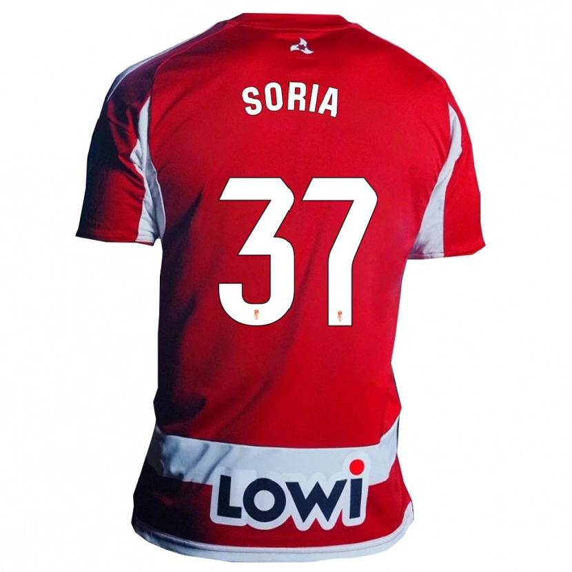 Danxen Niño Camiseta Carlos Soria #37 Rojo Blanco 1ª Equipación 2025/26 La Camisa México