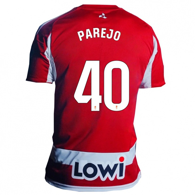 Danxen Niño Camiseta Jesús Parejo #40 Rojo Blanco 1ª Equipación 2025/26 La Camisa México