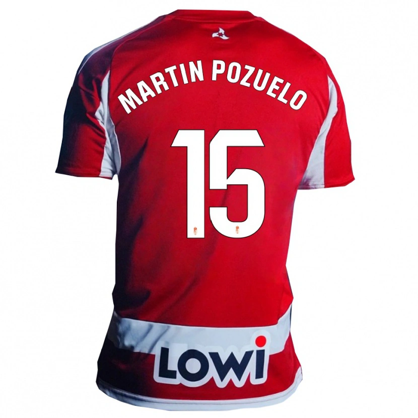 Danxen Niño Camiseta Esther Martin-Pozuelo #15 Rojo Blanco 1ª Equipación 2025/26 La Camisa México