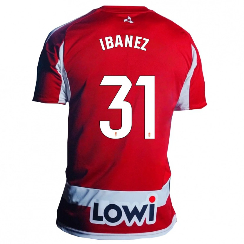 Danxen Niño Camiseta Alba Ibáñez #31 Rojo Blanco 1ª Equipación 2025/26 La Camisa México