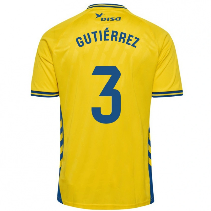 Danxen Niño Camiseta Cristian Gutiérrez #3 Amarillo Azul 1ª Equipación 2025/26 La Camisa México