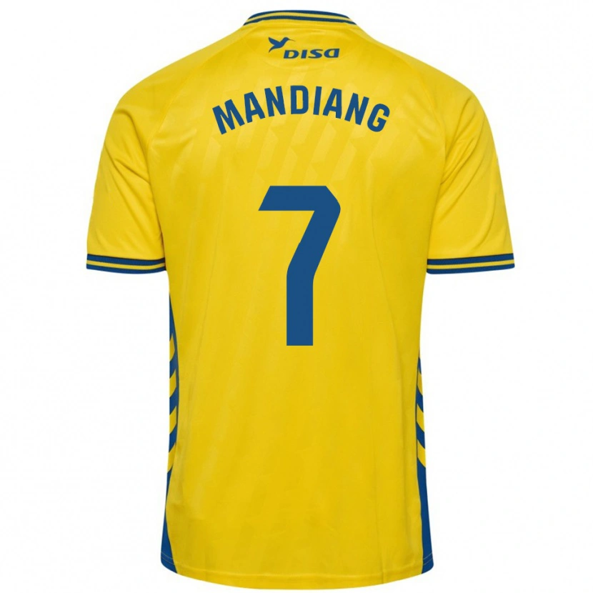 Danxen Niño Camiseta Saliou Mandiang #7 Amarillo Azul 1ª Equipación 2025/26 La Camisa México