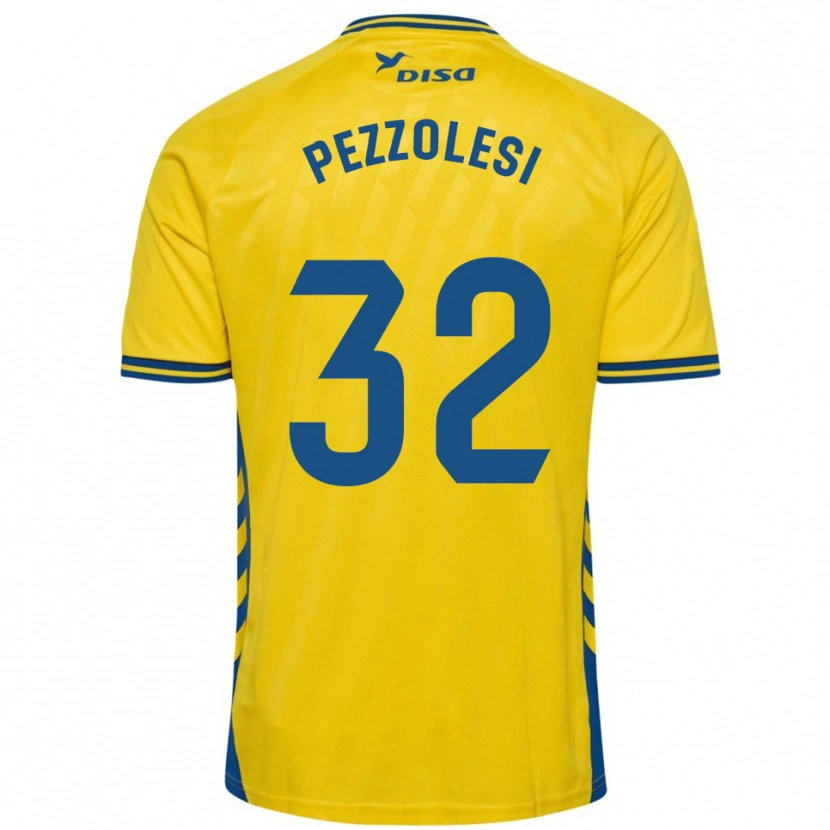 Danxen Niño Camiseta Valentín Pezzolesi #32 Amarillo Azul 1ª Equipación 2025/26 La Camisa México