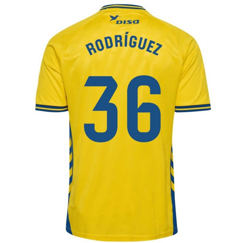 Danxen Niño Camiseta Arturo Rodríguez #36 Amarillo Azul 1ª Equipación 2025/26 La Camisa México