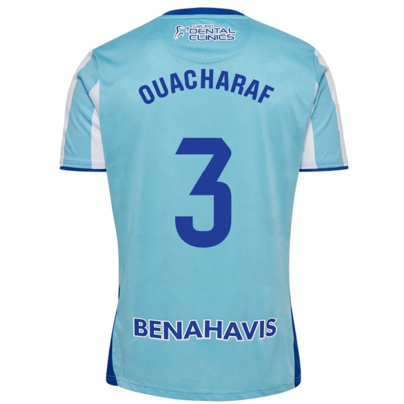Danxen Niño Camiseta Bilal Ouacharaf #3 Celeste Blanco 1ª Equipación 2025/26 La Camisa México