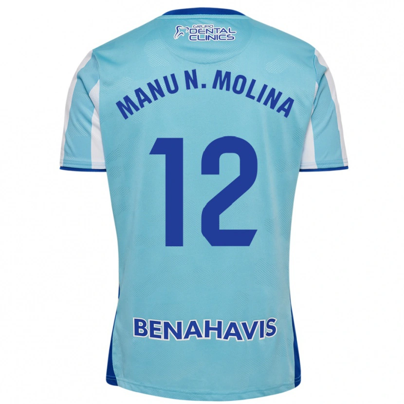 Danxen Niño Camiseta Manu Molina #12 Celeste Blanco 1ª Equipación 2025/26 La Camisa México