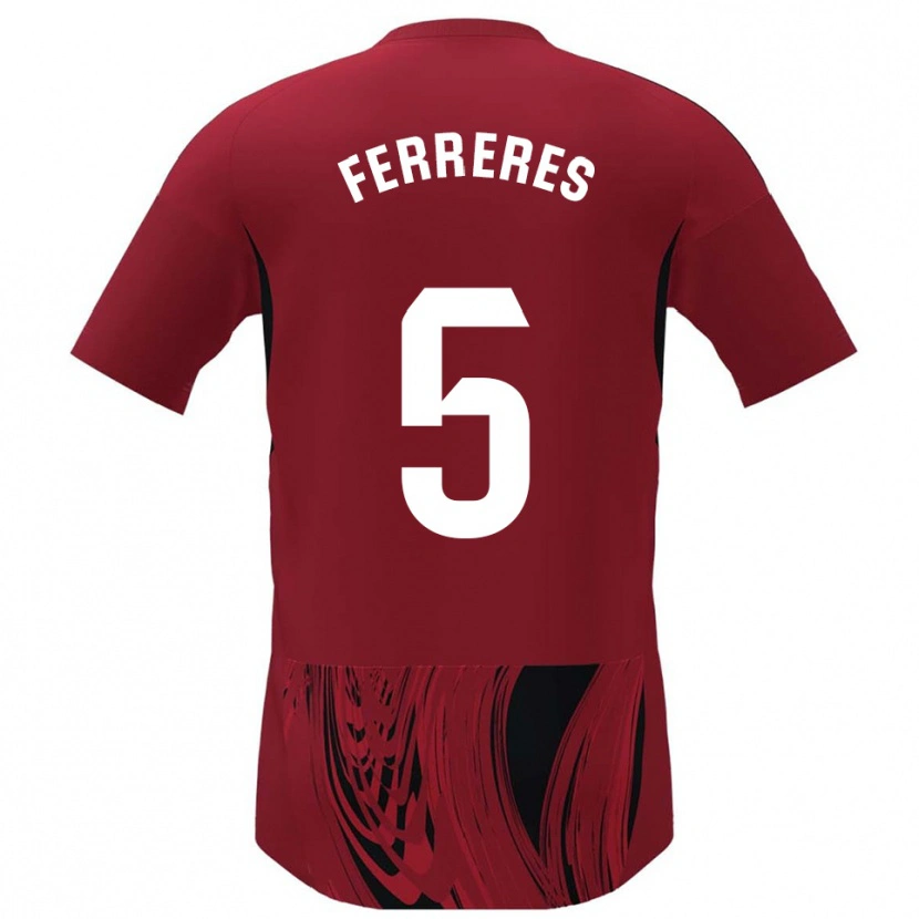 Danxen Niño Camiseta Manolo Ferreres #5 Rojo Negro 1ª Equipación 2025/26 La Camisa México