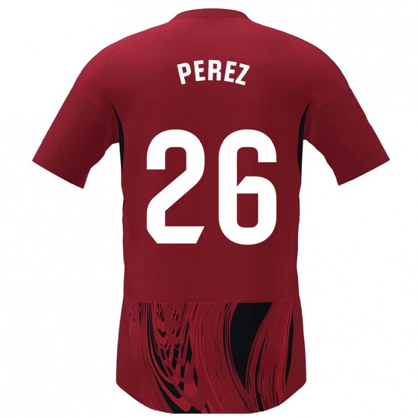 Danxen Niño Camiseta Pablo Pérez #26 Rojo Negro 1ª Equipación 2025/26 La Camisa México