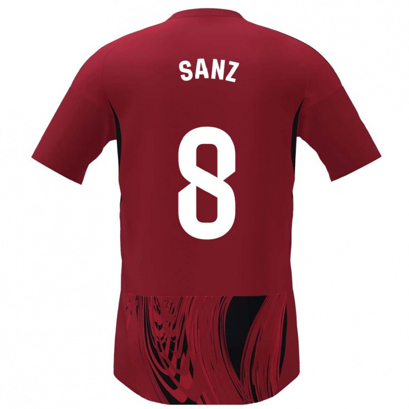 Danxen Niño Camiseta Álvaro Sanz #8 Rojo Negro 1ª Equipación 2025/26 La Camisa México