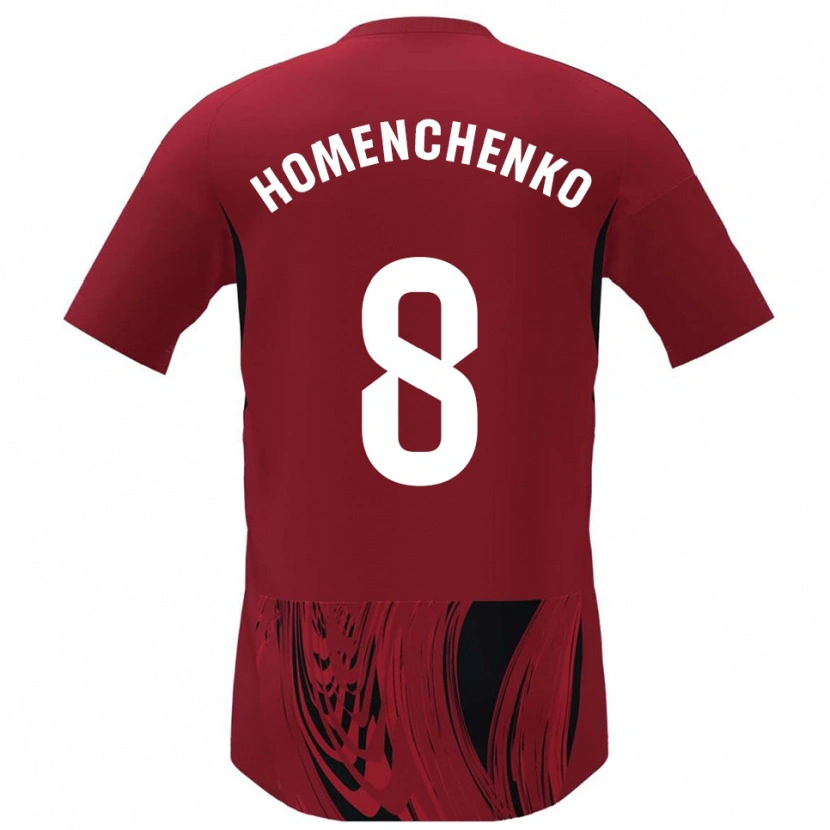 Danxen Niño Camiseta Santiago Homenchenko #8 Rojo Negro 1ª Equipación 2025/26 La Camisa México