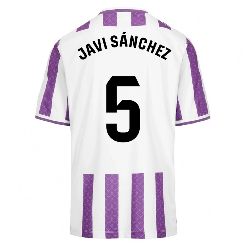 Danxen Niño Camiseta Javi Sánchez #5 Morado Blanco 1ª Equipación 2025/26 La Camisa México