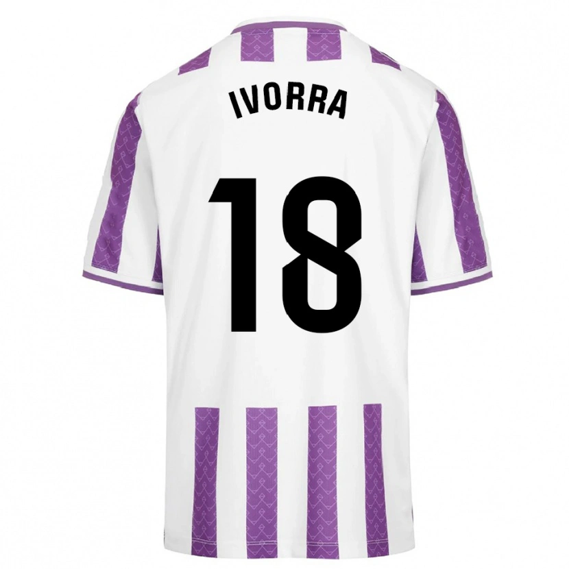 Danxen Niño Camiseta Iker Ivorra #18 Morado Blanco 1ª Equipación 2025/26 La Camisa México