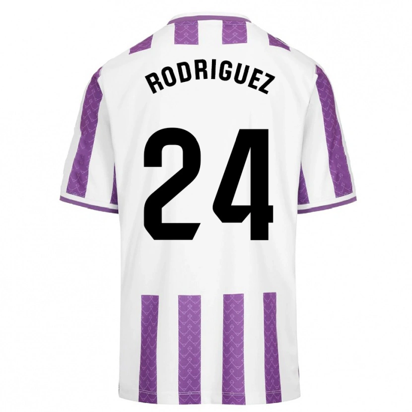 Danxen Niño Camiseta Yago Rodríguez #24 Morado Blanco 1ª Equipación 2025/26 La Camisa México