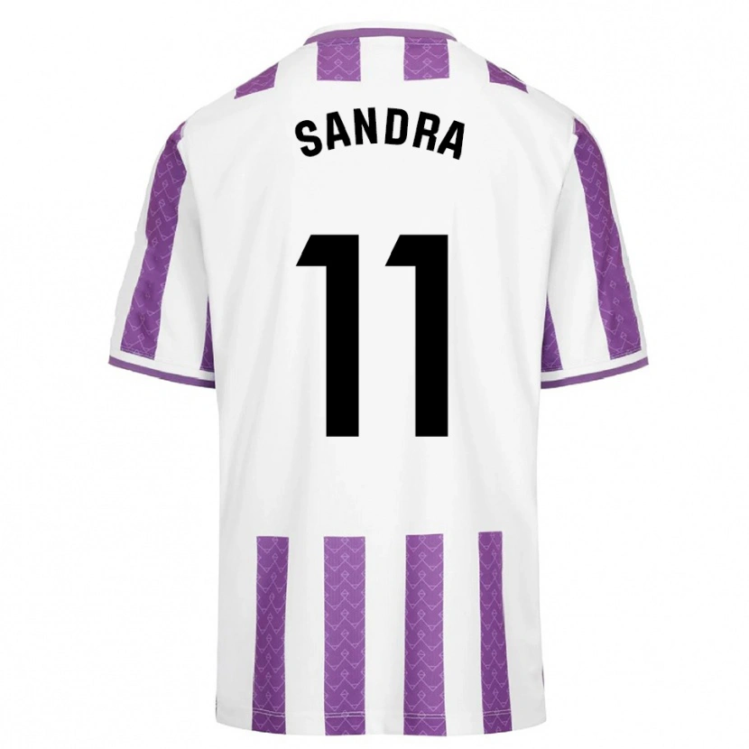 Danxen Niño Camiseta Sandra Luengo González #11 Morado Blanco 1ª Equipación 2025/26 La Camisa México