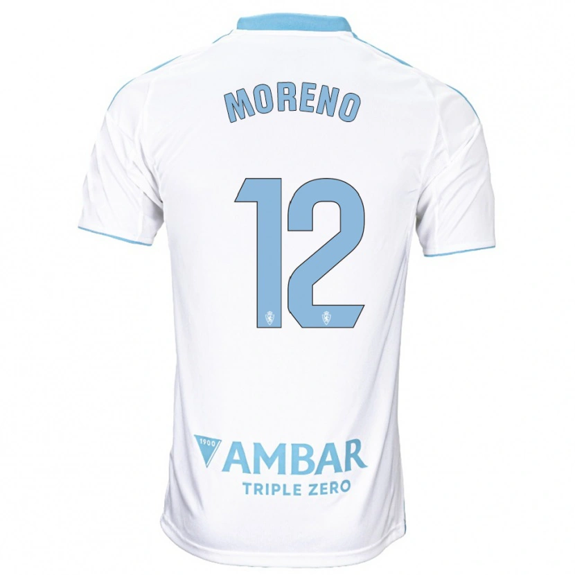 Danxen Niño Camiseta Eloy Moreno #12 Blanco Celeste 1ª Equipación 2025/26 La Camisa México