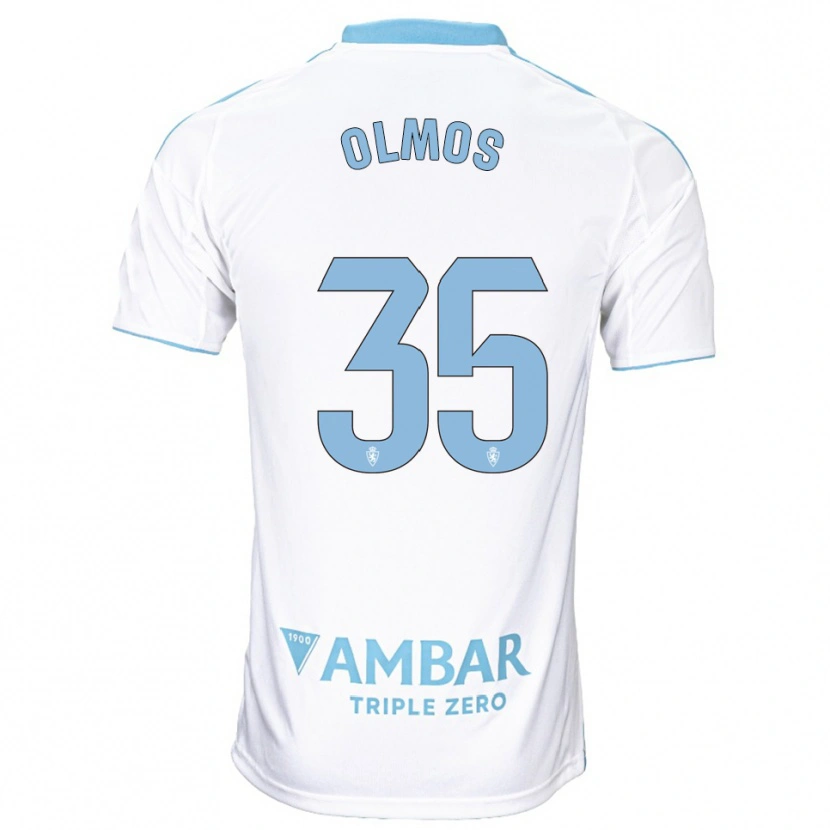 Danxen Niño Camiseta Lucas Olmos #35 Blanco Celeste 1ª Equipación 2025/26 La Camisa México
