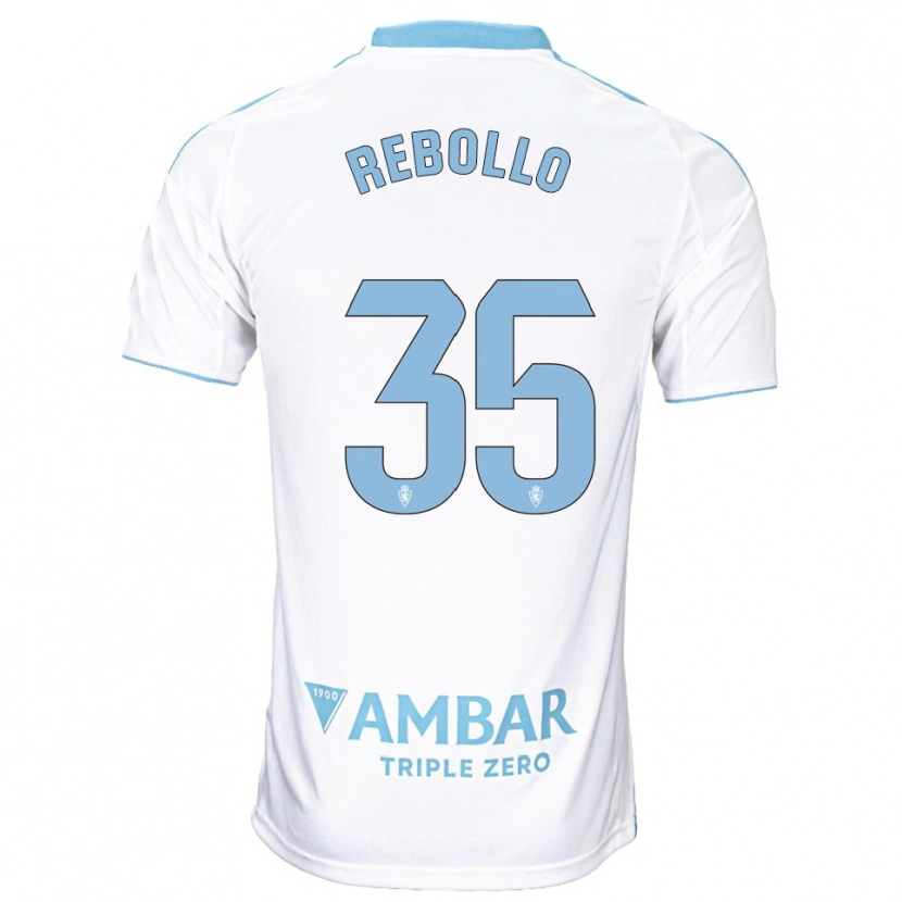 Danxen Niño Camiseta Dani Rebollo #35 Blanco Celeste 1ª Equipación 2025/26 La Camisa México