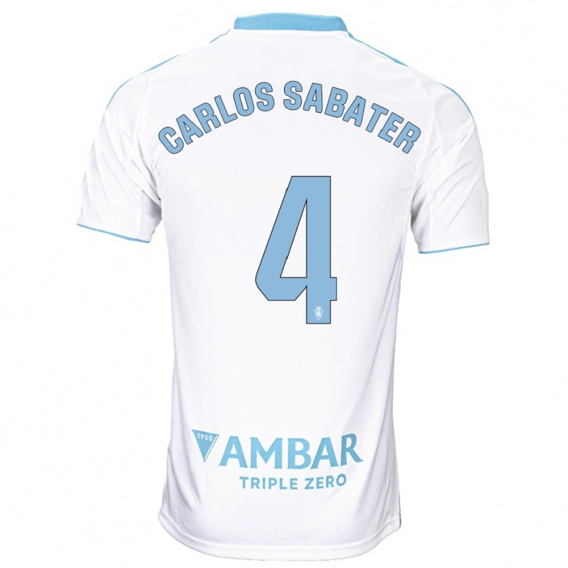 Danxen Niño Camiseta Juan Carlos Sabater #4 Blanco Celeste 1ª Equipación 2025/26 La Camisa México
