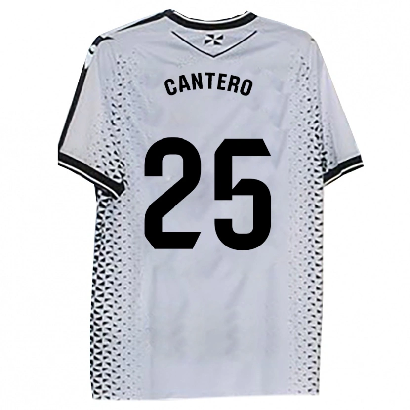 Danxen Niño Camiseta Yago Cantero #25 Blanco Negro 1ª Equipación 2025/26 La Camisa México