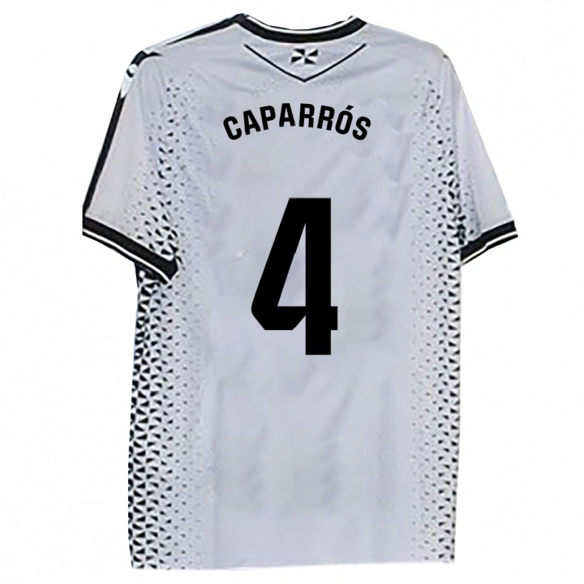 Danxen Niño Camiseta Albert Caparrós #4 Blanco Negro 1ª Equipación 2025/26 La Camisa México