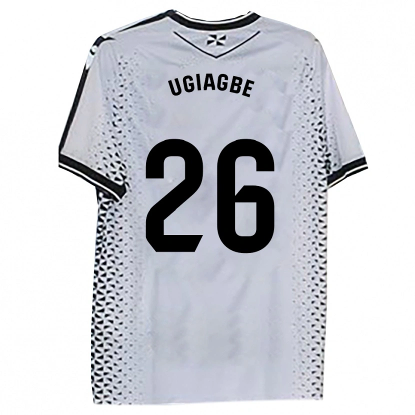 Danxen Niño Camiseta Efe Ugiagbe #26 Blanco Negro 1ª Equipación 2025/26 La Camisa México