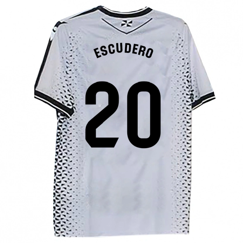 Danxen Niño Camiseta Andy Escudero #20 Blanco Negro 1ª Equipación 2025/26 La Camisa México