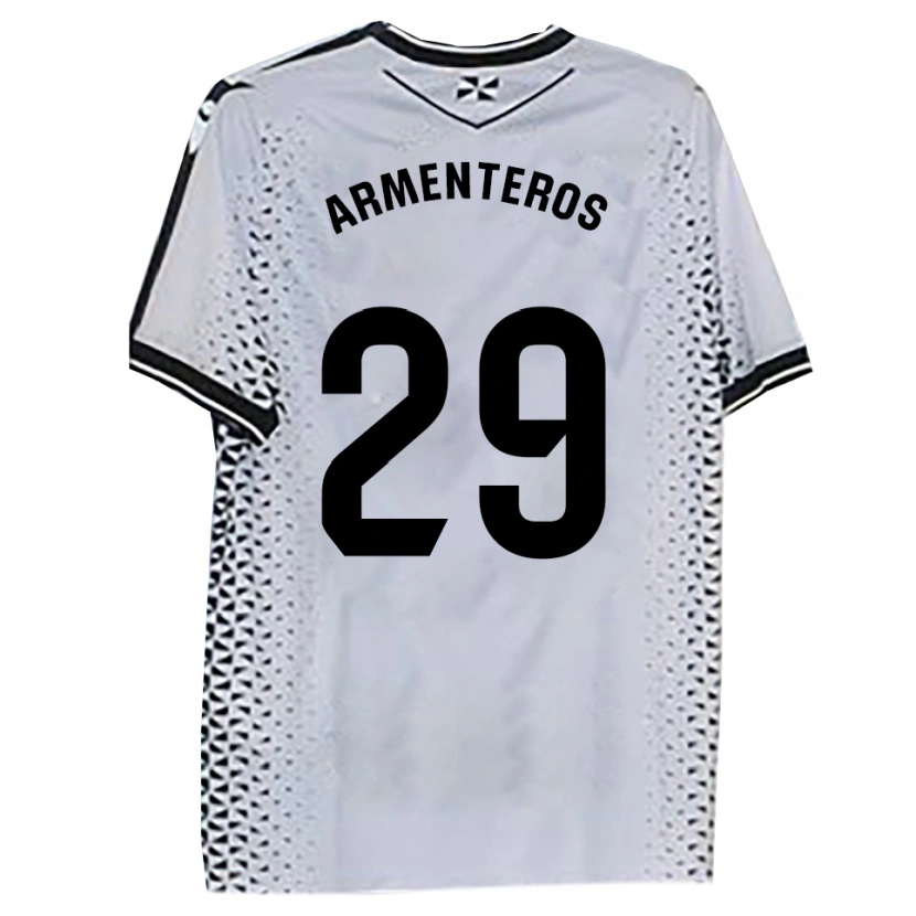 Danxen Niño Camiseta Víctor Armenteros #29 Blanco Negro 1ª Equipación 2025/26 La Camisa México