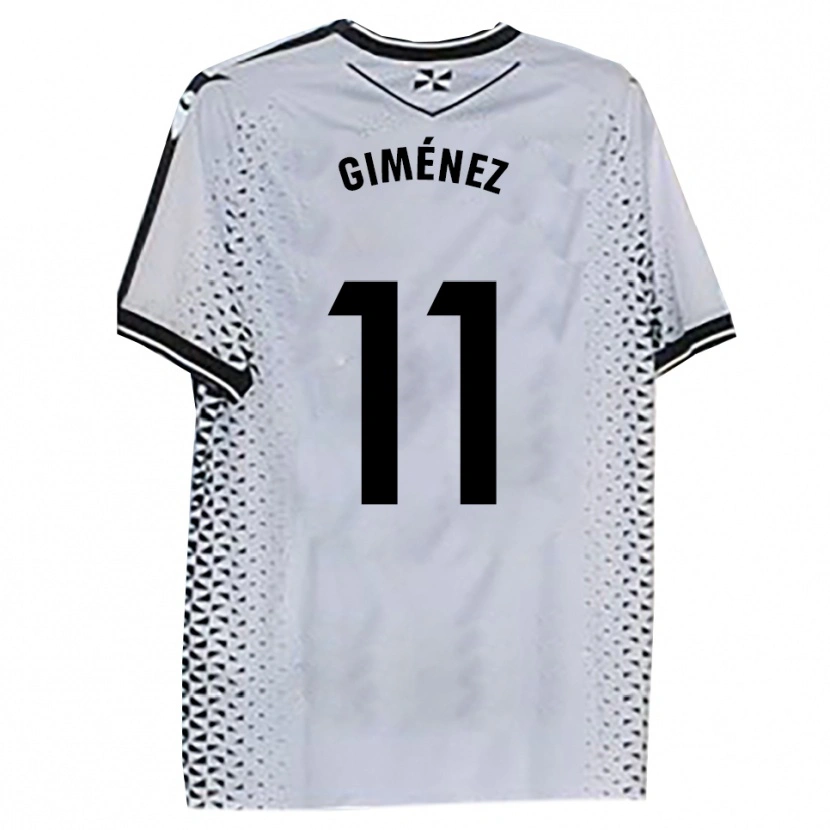 Danxen Niño Camiseta Gonzalo Giménez #11 Blanco Negro 1ª Equipación 2025/26 La Camisa México