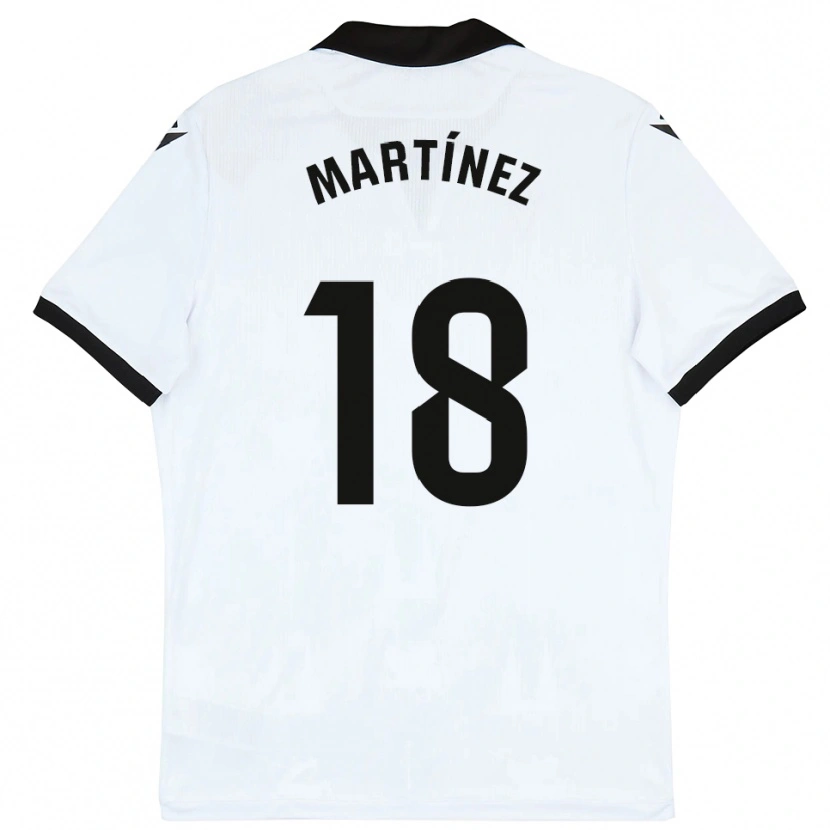Danxen Niño Camiseta Brais Martínez #18 Blanco Negro 1ª Equipación 2025/26 La Camisa México