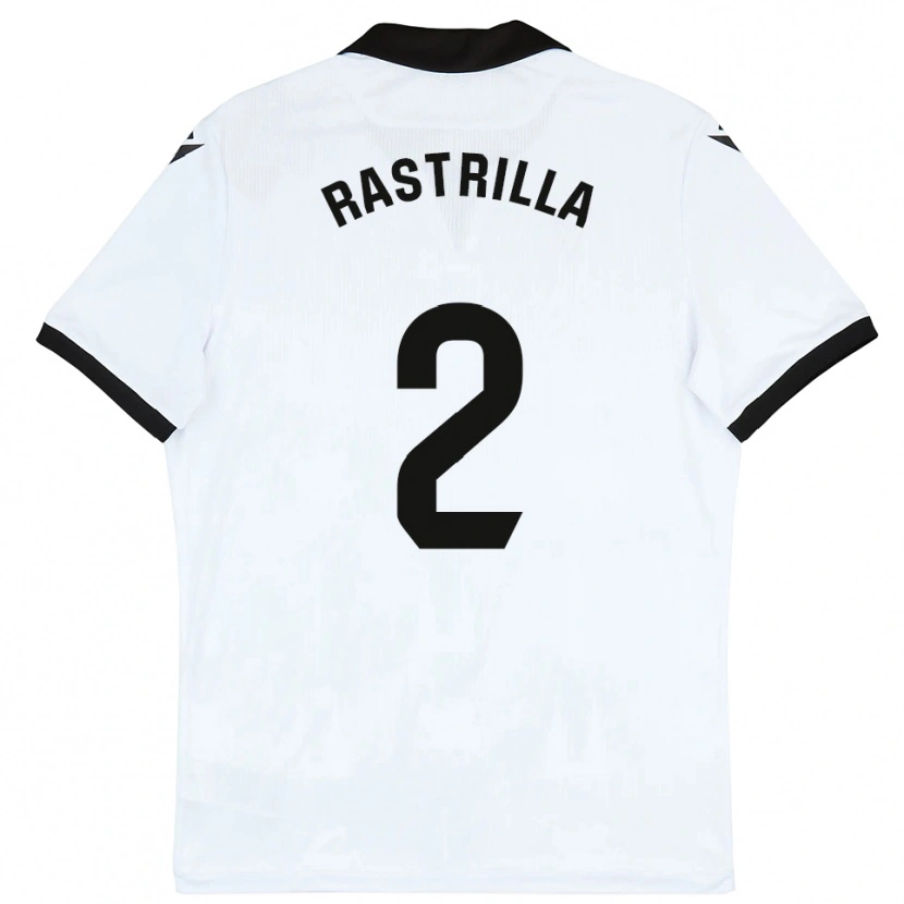 Danxen Niño Camiseta Hugo Rastrilla #2 Blanco Negro 1ª Equipación 2025/26 La Camisa México