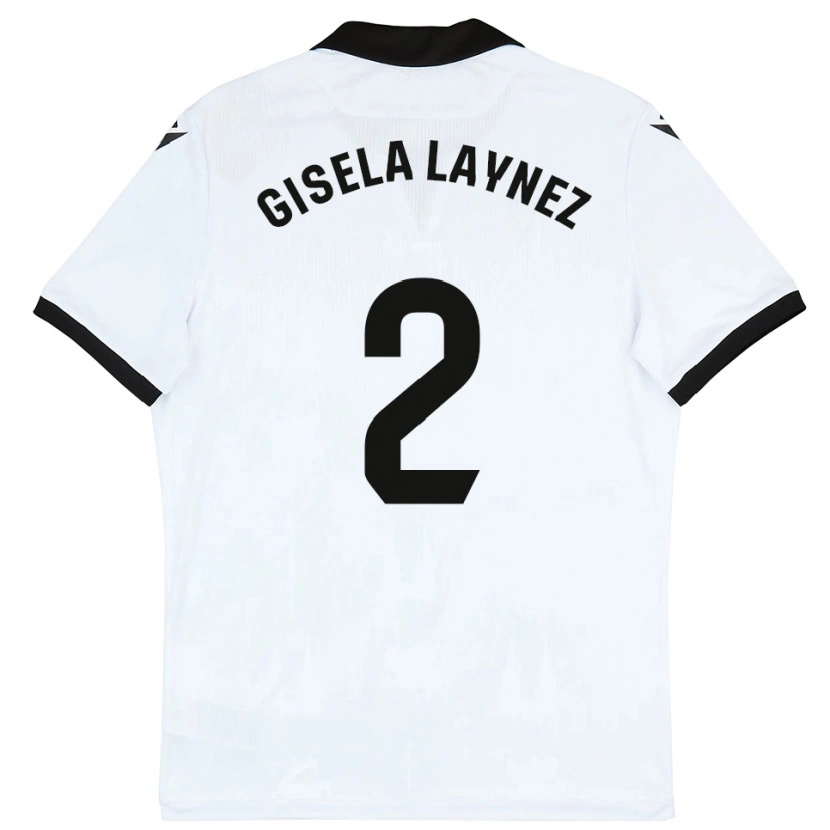 Danxen Niño Camiseta Gisela Laynez #2 Blanco Negro 1ª Equipación 2025/26 La Camisa México