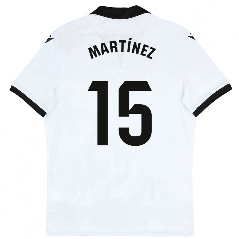 Danxen Niño Camiseta Iván Martínez #15 Blanco Negro 1ª Equipación 2025/26 La Camisa México