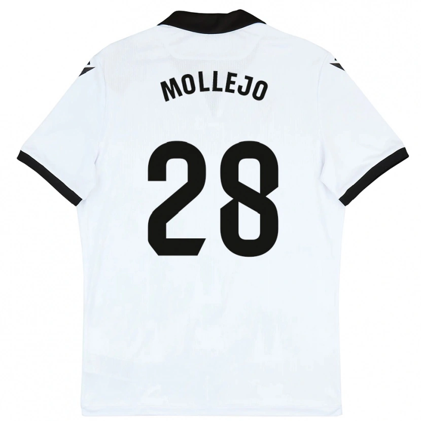 Danxen Niño Camiseta Víctor Mollejo #28 Blanco Negro 1ª Equipación 2025/26 La Camisa México