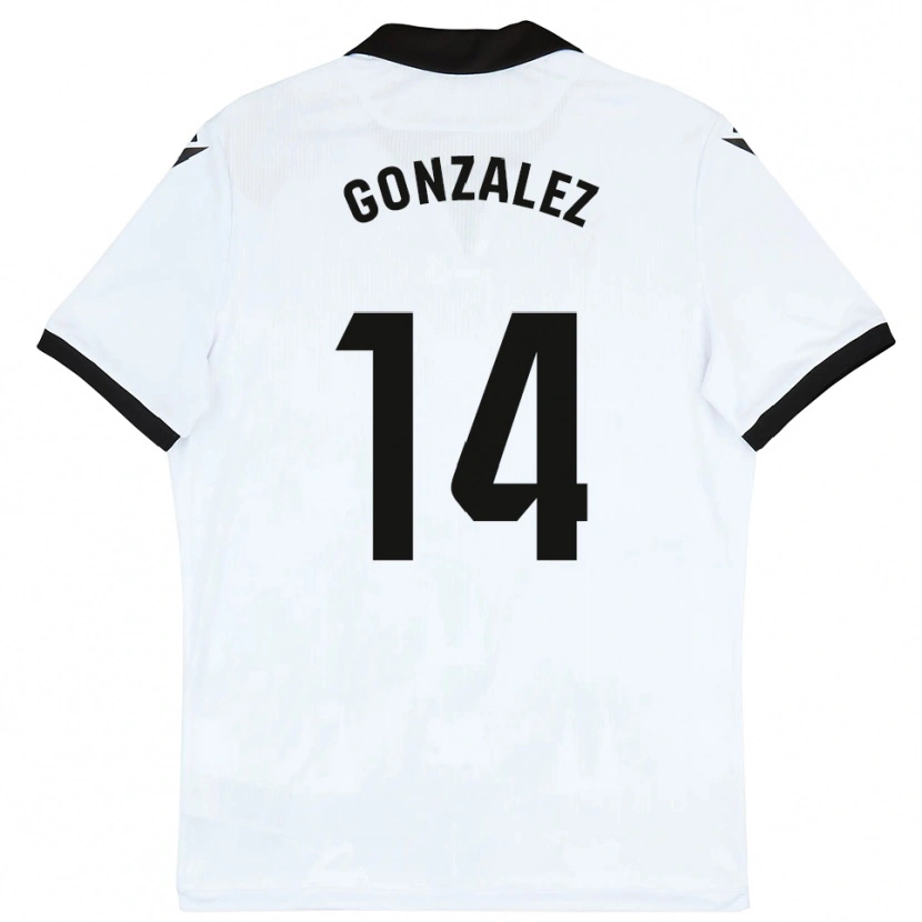 Danxen Niño Camiseta David González #14 Blanco Negro 1ª Equipación 2025/26 La Camisa México