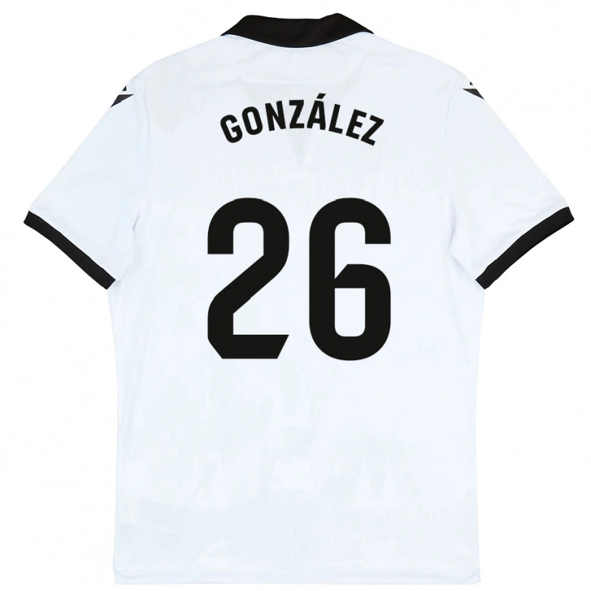 Danxen Niño Camiseta Diego González #26 Blanco Negro 1ª Equipación 2025/26 La Camisa México