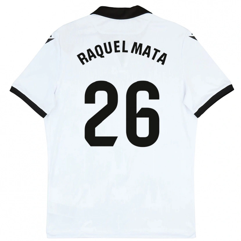 Danxen Niño Camiseta Raquel Mata #26 Blanco Negro 1ª Equipación 2025/26 La Camisa México