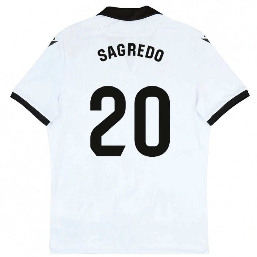 Danxen Niño Camiseta Pablo Sagredo #20 Blanco Negro 1ª Equipación 2025/26 La Camisa México
