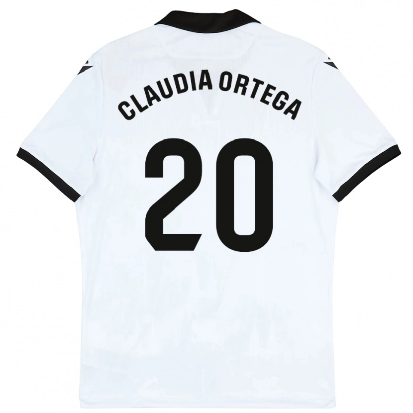 Danxen Niño Camiseta Claudia Ortega #20 Blanco Negro 1ª Equipación 2025/26 La Camisa México