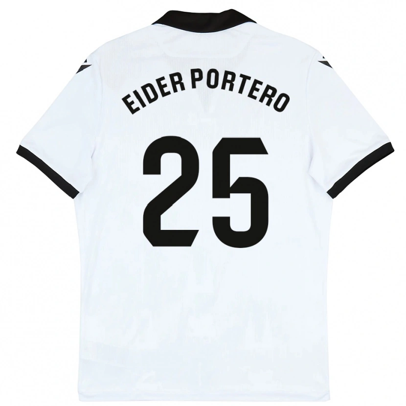 Danxen Niño Camiseta Eider Portero #25 Blanco Negro 1ª Equipación 2025/26 La Camisa México