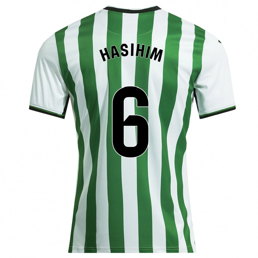 Danxen Niño Camiseta Hasihim #6 Blanco Verde 1ª Equipación 2025/26 La Camisa México