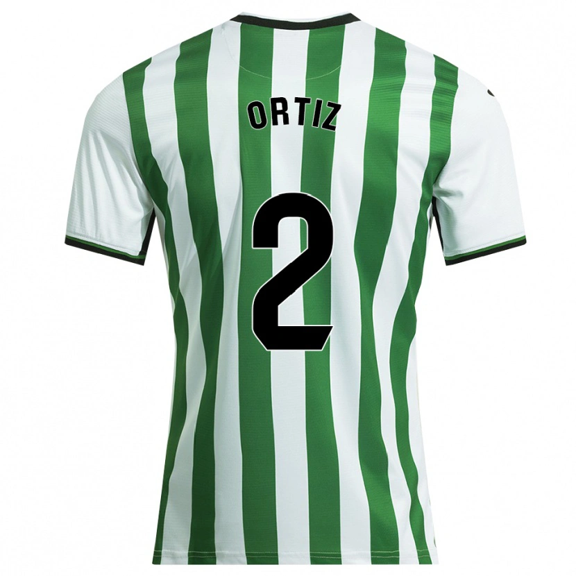 Danxen Niño Camiseta Pedro Ortiz #2 Blanco Verde 1ª Equipación 2025/26 La Camisa México