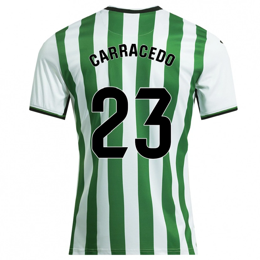 Danxen Niño Camiseta Cristian Carracedo #23 Blanco Verde 1ª Equipación 2025/26 La Camisa México