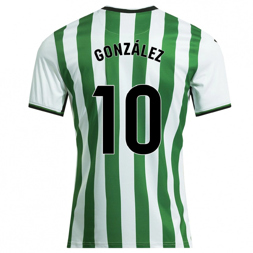 Danxen Niño Camiseta Jacobo González #10 Blanco Verde 1ª Equipación 2025/26 La Camisa México