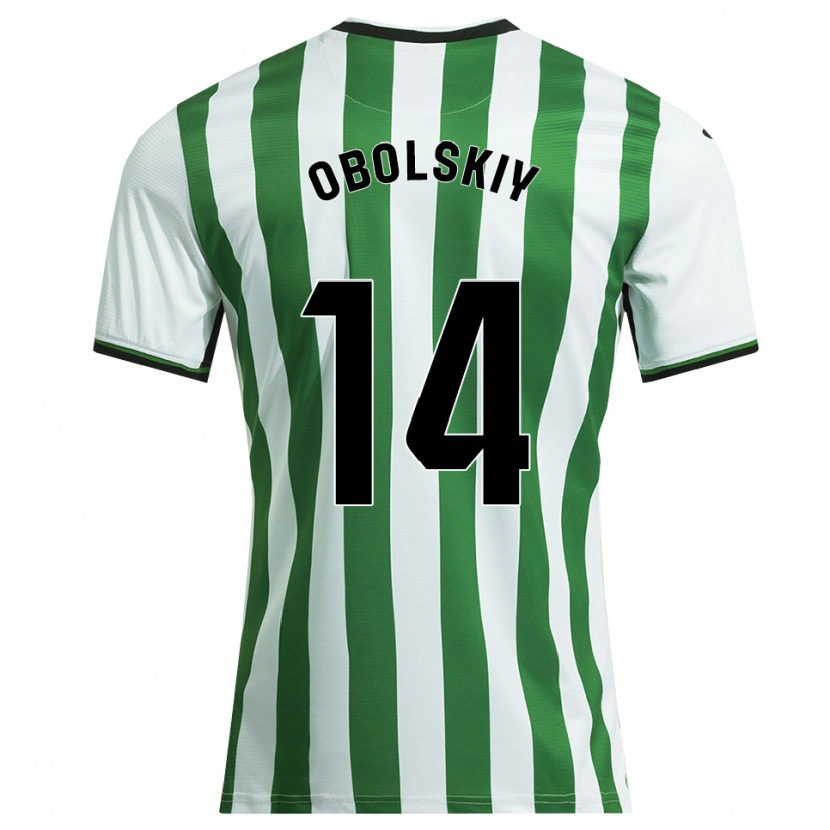 Danxen Niño Camiseta Nikolay Obolskiy #14 Blanco Verde 1ª Equipación 2025/26 La Camisa México