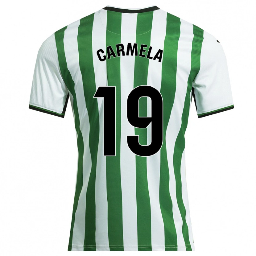 Danxen Niño Camiseta Carmen Ligero Fernández #19 Blanco Verde 1ª Equipación 2025/26 La Camisa México