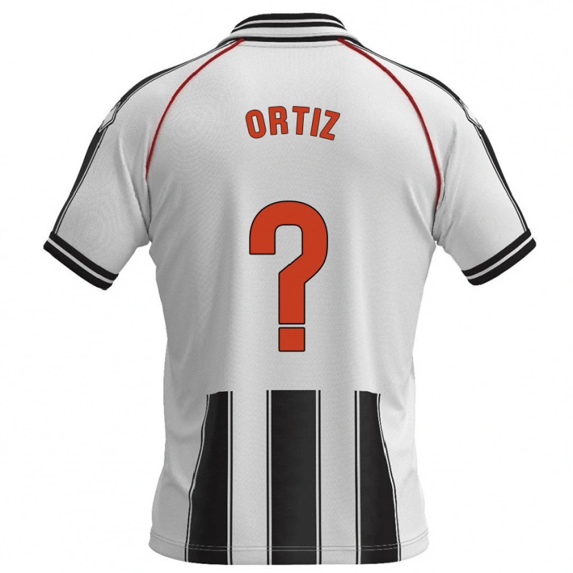 Danxen Niño Camiseta Pablo Ortiz #0 Blanco Negro 1ª Equipación 2025/26 La Camisa México