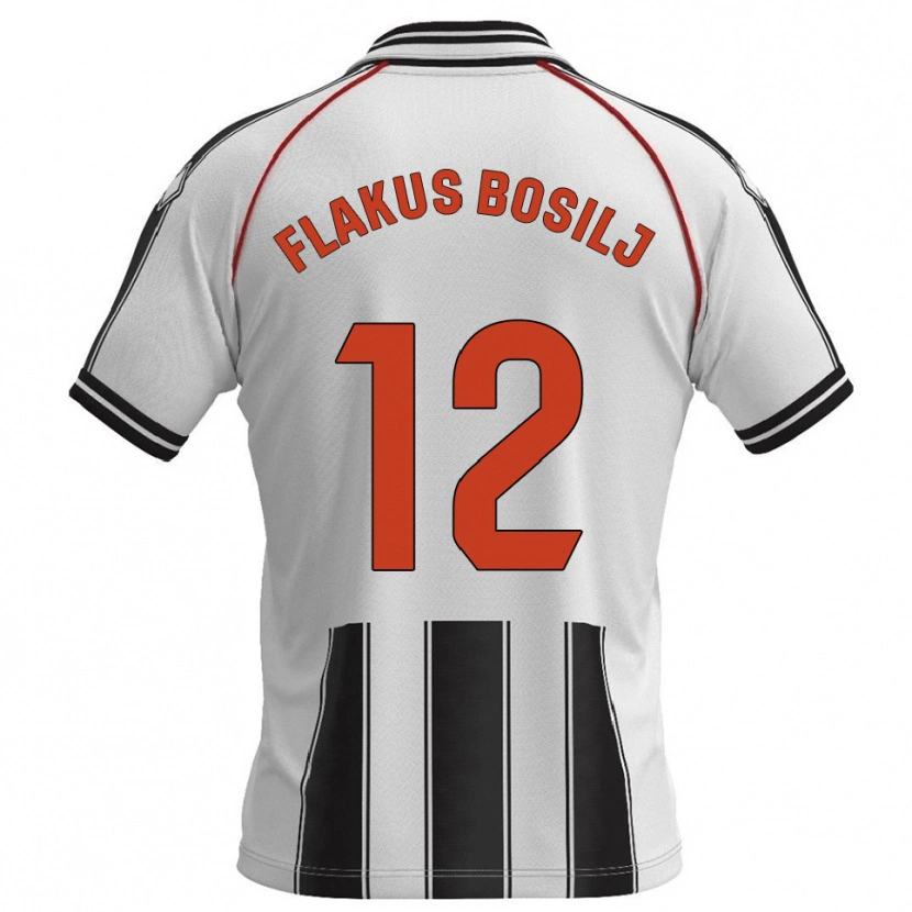 Danxen Niño Camiseta David Flakus Bosilj #12 Blanco Negro 1ª Equipación 2025/26 La Camisa México