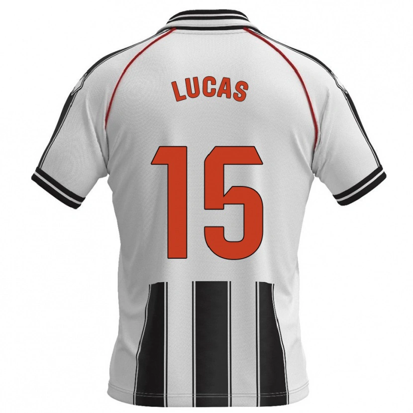 Danxen Niño Camiseta Lucas Alcázar #15 Blanco Negro 1ª Equipación 2025/26 La Camisa México
