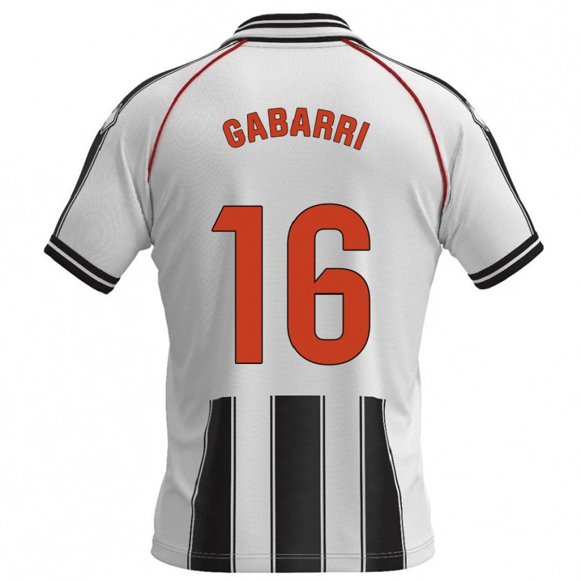 Danxen Niño Camiseta Toni Gabarri #16 Blanco Negro 1ª Equipación 2025/26 La Camisa México